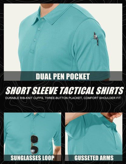 MAGCOMSEN Golf Polo Shirts for Men Short Sleeve Golf Shirts for Men Quick Dry Shirts Summer Shirts Polo Shirts Work Shirts for Men T Shirts Fishing Shirts Casual Shirts