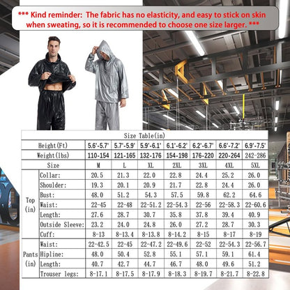 DawnBreak Sauna Sweat Suit for Women/Men with Hoodie Zipper Weight Loss Fitness Exercise Gym Workout Suit Top Pants Silver - M