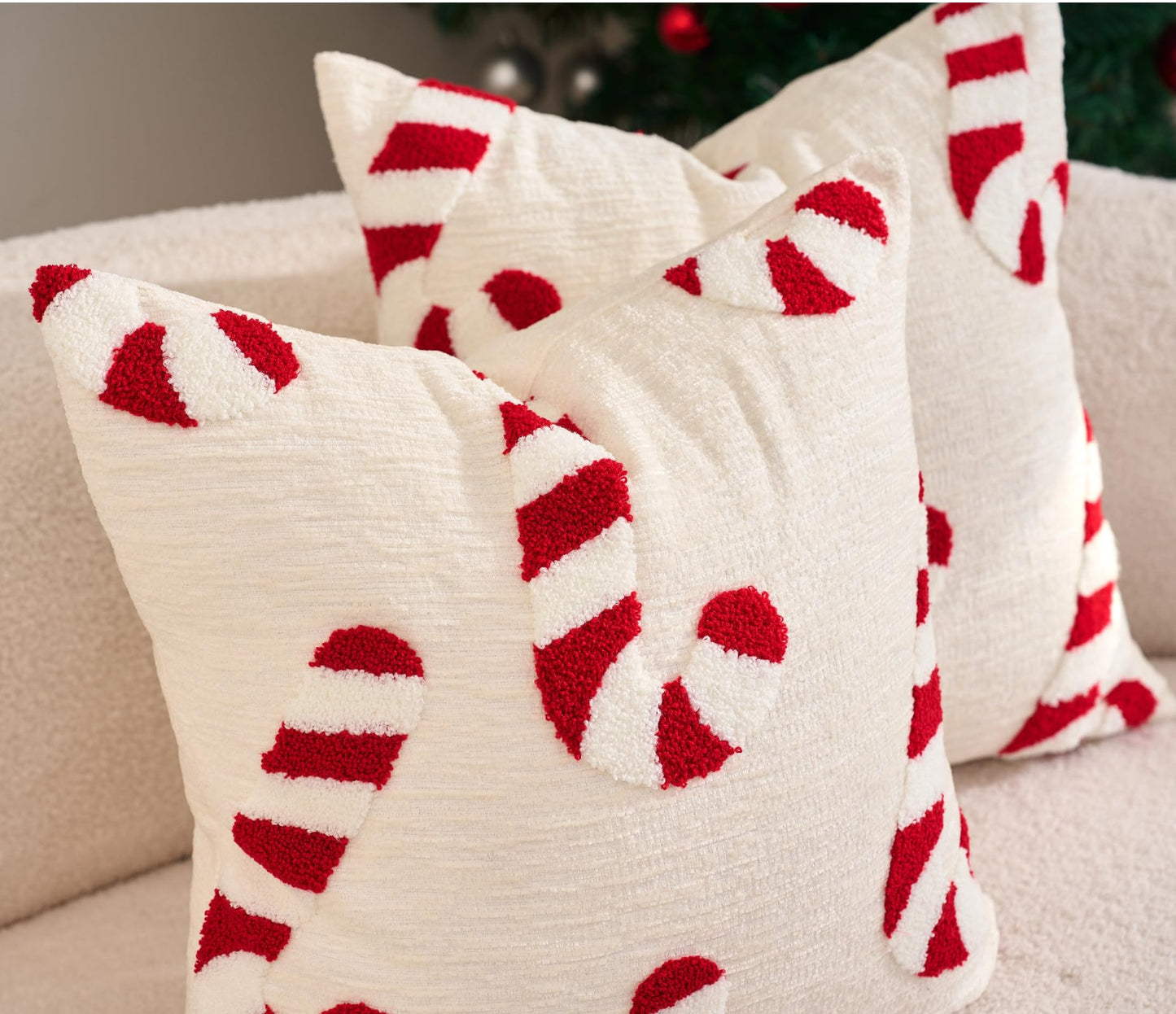Avigers Christmas Pillowcase 2pcs Christmas Decorations Soft Artificial Plush Christma Tree Pillow Cover Sofa Living Room Holiday Decoration (Christmas Socks - Red, 18 * 18inch-2pcs)