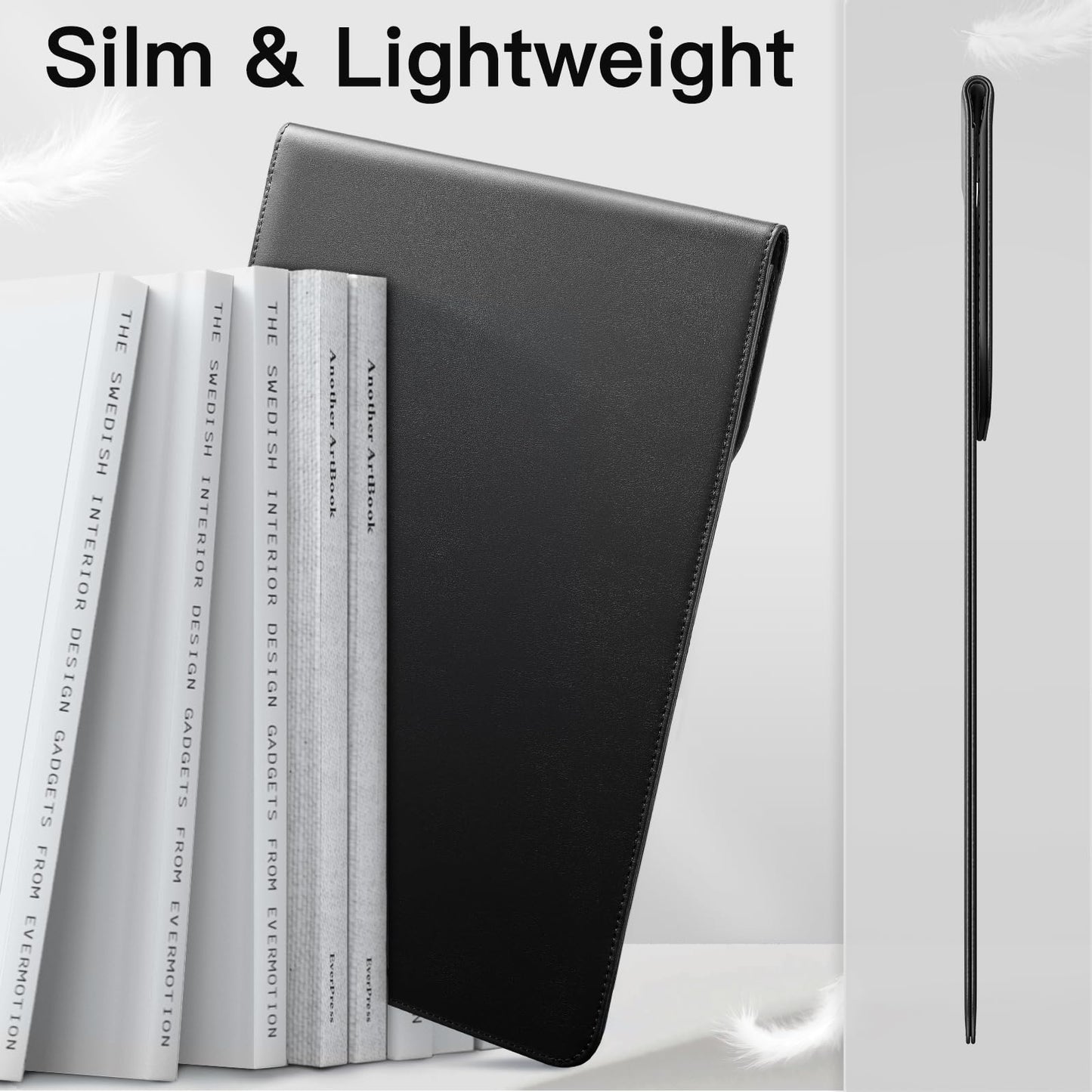 JETech Slim Laptop Sleeve for MacBook Neo (A18 Pro), MacBook Pro 14-Inch(M1-M5, 2020-2026), PU Leather Case with Magnetic Closure (Black