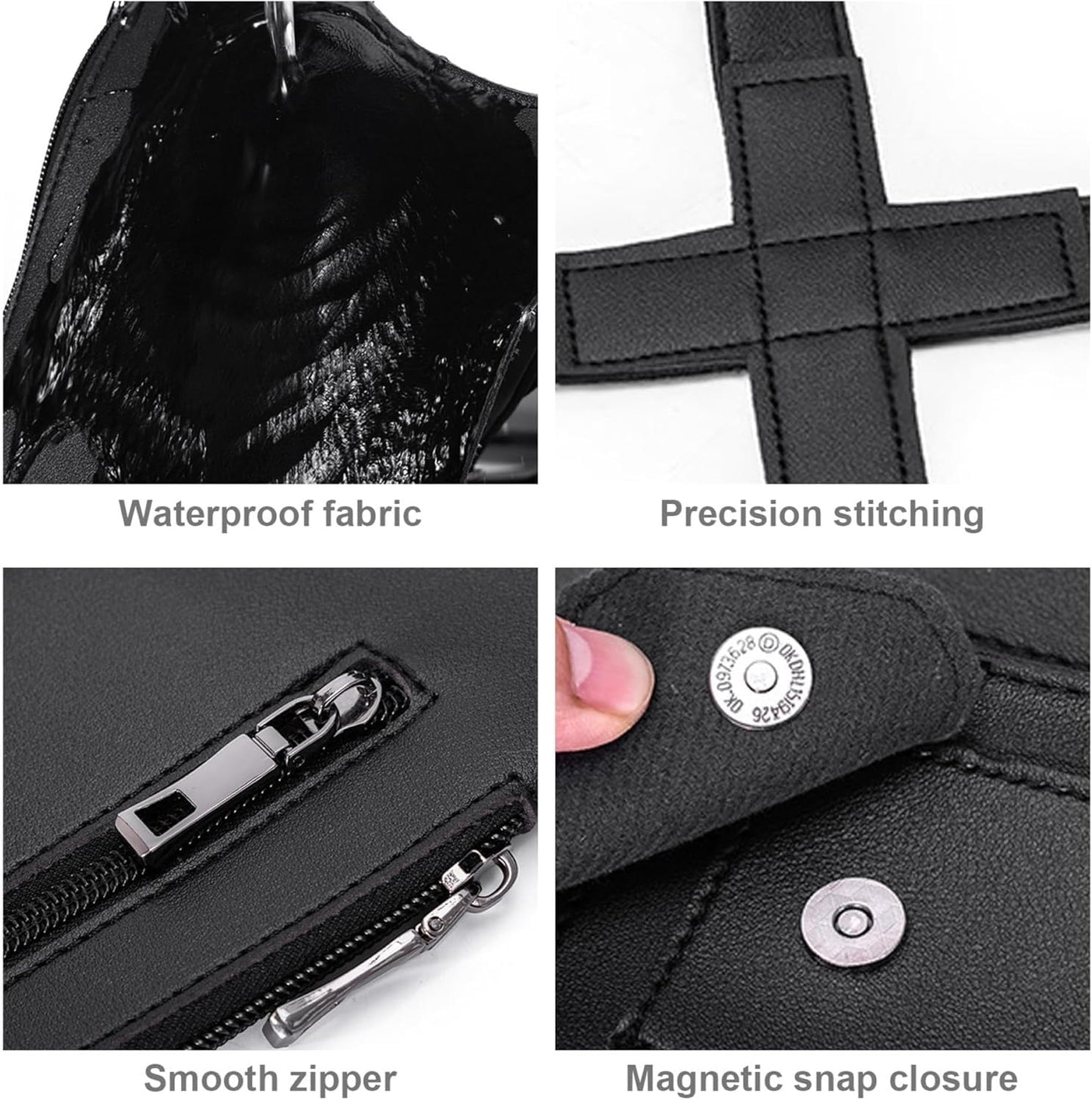 Premium Leather Shoulder Bag, Double Shoulder Armpit Bag, Anti-Theft Hidden Adjustable Strap Holste, Underarm Strap Wallet (Black)
