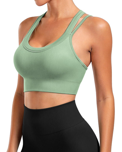 WANAYOU High Support Sports Bras for Women Cross Back Workout Sports Bra