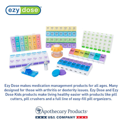 EZY DOSE Mini Vitamin Organizer, Multi Compartments, Portable and Compact Design, Easy Access Sliding Pill Dispenser, Supplement Organizer with Anti-Mix Design, Travel Friendly, Large, Black and Cream