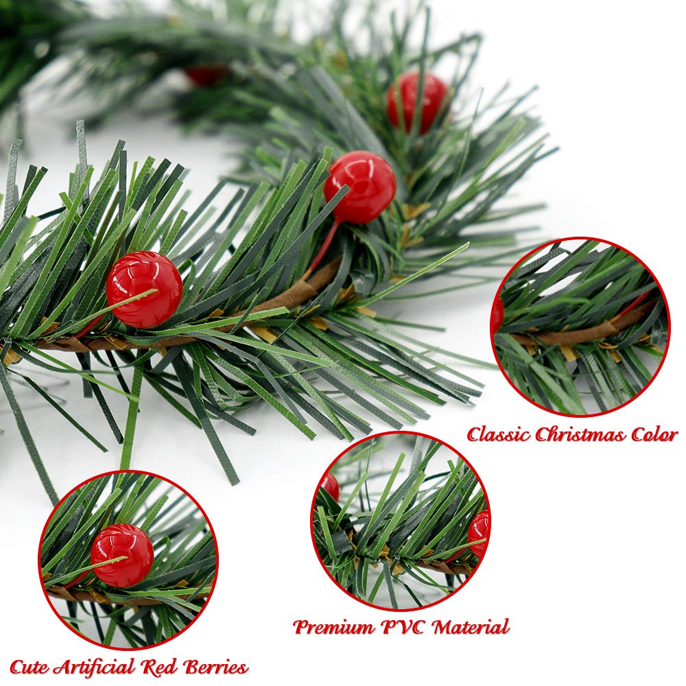 YBB 12Pcs Christmas Candle Rings, Small Artificial Red Berry Wreath Candle Holder Rings, Fits 3 Inch Pillars Candle Tapers for Rustic Wedding Centerpiece Christmas Table Decoration
