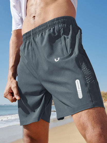 NORTHYARD Men's Athletic Running Shorts Gym Workout 7"/9"/5" Quick Dry Lightweight Sports Basketball Tennis 3 Zipper Pockets COOLGREY 3XL