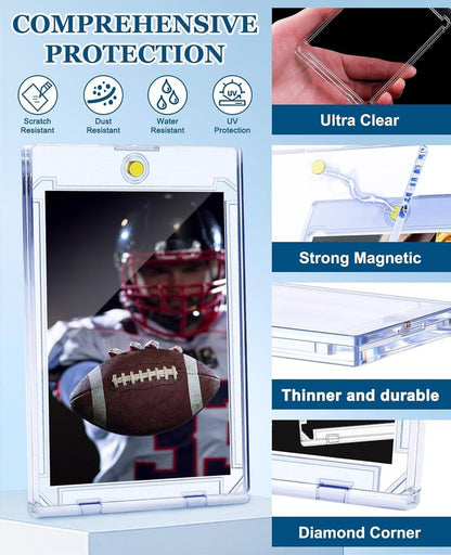 YZtree 180pt Magnetic Card Holder: 10ct One Touch Card Holders for Trading Cards, 180 pt U-V Protection Magnetic Card Case for Sports Game Cards, Football, Baseball