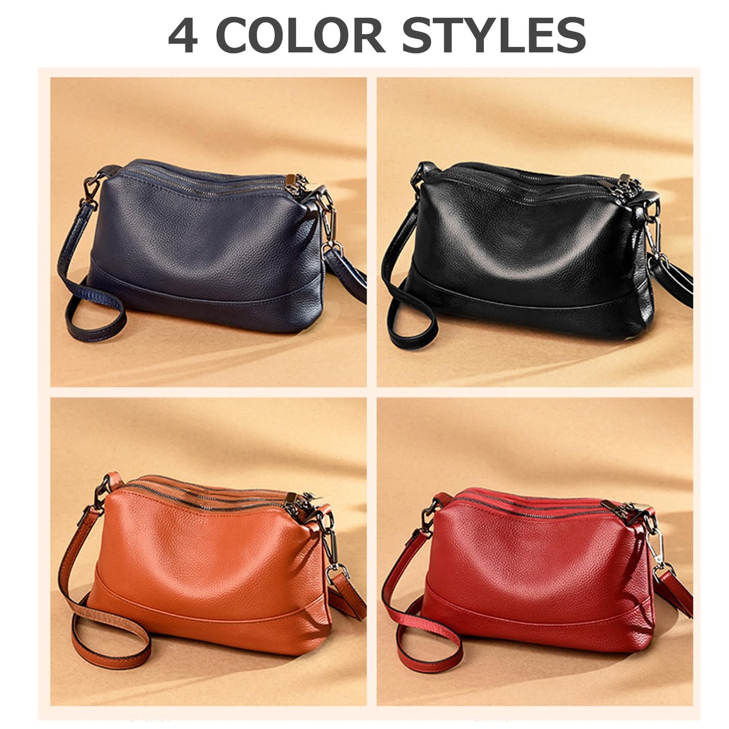 Genuine Leather Purses for Women Crossbody Bags Small Shoulder Handbags Trendy Clutch Cross Body Phone Purses, Brown