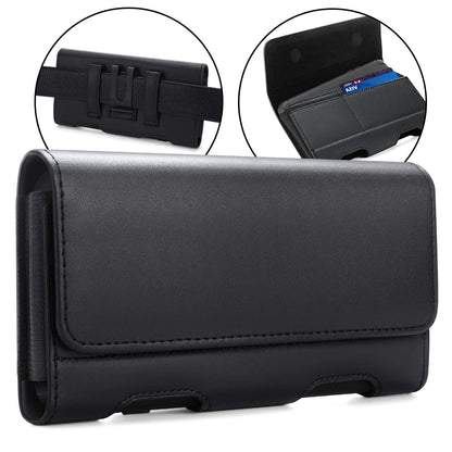 BECPLT for Motorola Edge 50 Ultra & G64 G73 X40 Edge 40 G Power 5G Holster Case, Leather Pouch with Belt Clip & Loops & Card Holder for Moto G84 G54 G14 G53 G7 Z3 Play