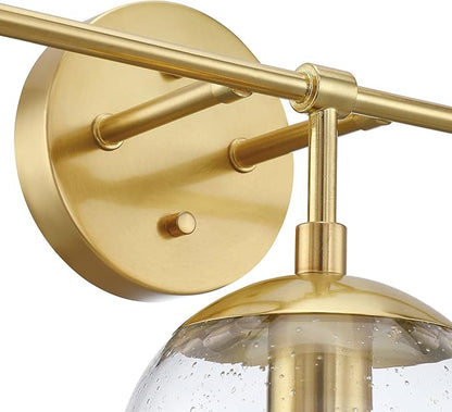 Design House Gracelyn 3-Light Dimmable Bathroom Vanity Light, Seeded Glass, Satin Gold, 24.03 in W x 8 in D x 11.65 in H, 588889-SG