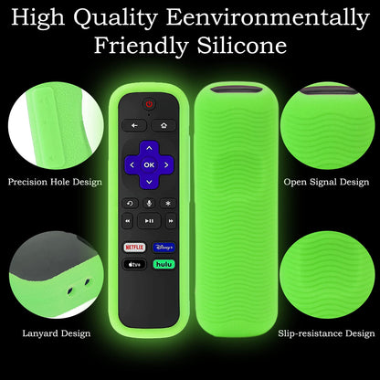 Silicone Protective Controller Cover fits for Roku TV Voice Remote | Element Roku | Westinghouse Roku TV Controller Cover,Glow in The Dark