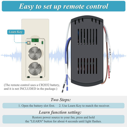 Smart WiFi Ceiling Fan Remote Control Kit, Universal 3 Speed Ceiling Fan Control with Dimmer, Compatible with Alexa, Google Assistant and Smart Life App, Remote Control Timing