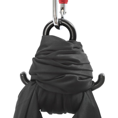 Aerial Yoga Hammock Aerial Yoga Swing Sling with Install Accessories Aerial-Silk Starter Kit Hammock Practice Kit for Pilates, Inversions, Stretching 440.92lbs Capacity (16.40 * 8.53ft, Black)