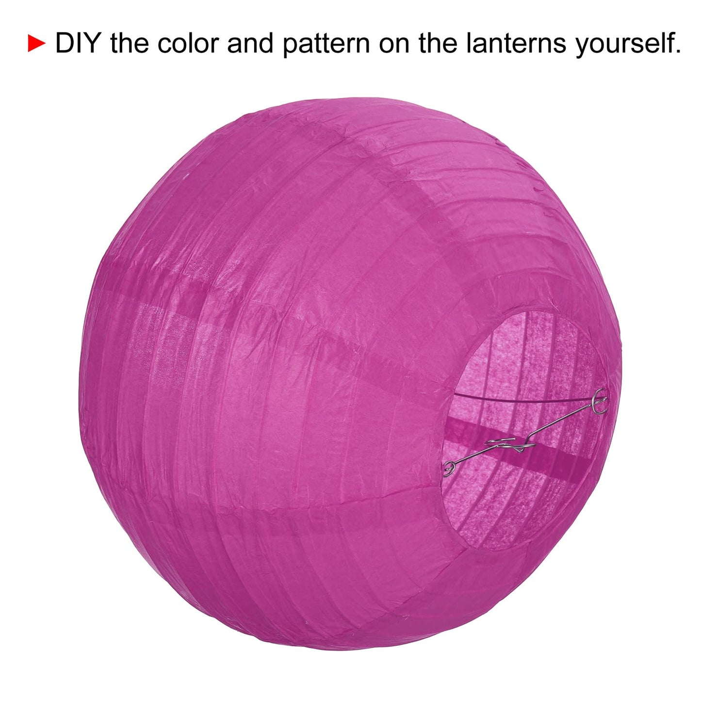 PATIKIL 10" Paper Lanterns, 5 Pcs Round Hanging Chinese/Japanese Lantern Decoration for Home Birthday Party Wedding Christmas Classroom Decor, Rose Red