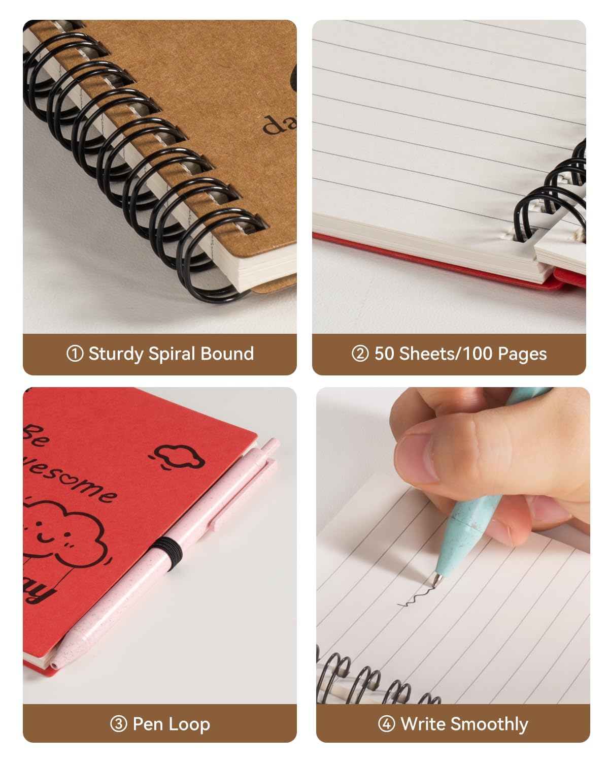 Dynta 16 Set Small Journals with Pens, 4x5.5 Inch Inspirational Notebooks Bulk, Appreciation Thank You Gifts for Coworkers Teachers Students