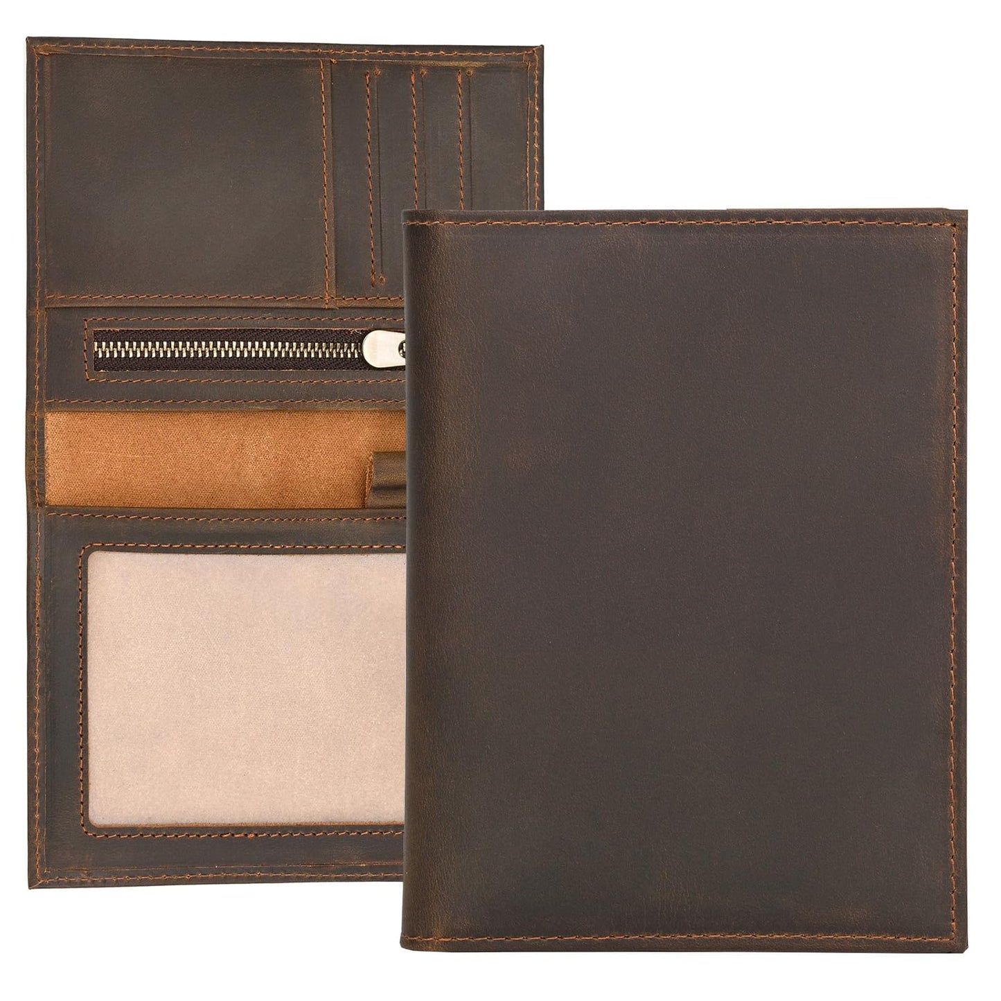 Leather Passport Holder Passport Cover Wallet with Card Holders, Travel Wallet Cover Case for Men and Women, Travel Documents Organizer Protector