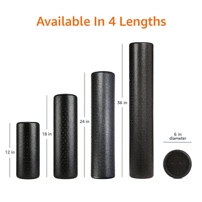 Amazon Basics High Density Foam Roller for Exercise and Recovery, 36 Inches, Blue Speckled