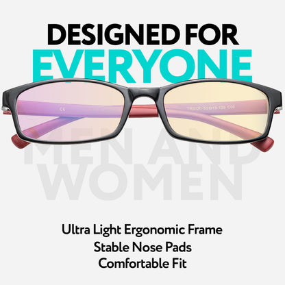 Prospek Blue Light Glasses for Woman and Men – Superior 99% Harmfull Blue Light Blocking Computer Glasses, Anti-Glare Bluelight Reading Glasses, Regular, No Magnification