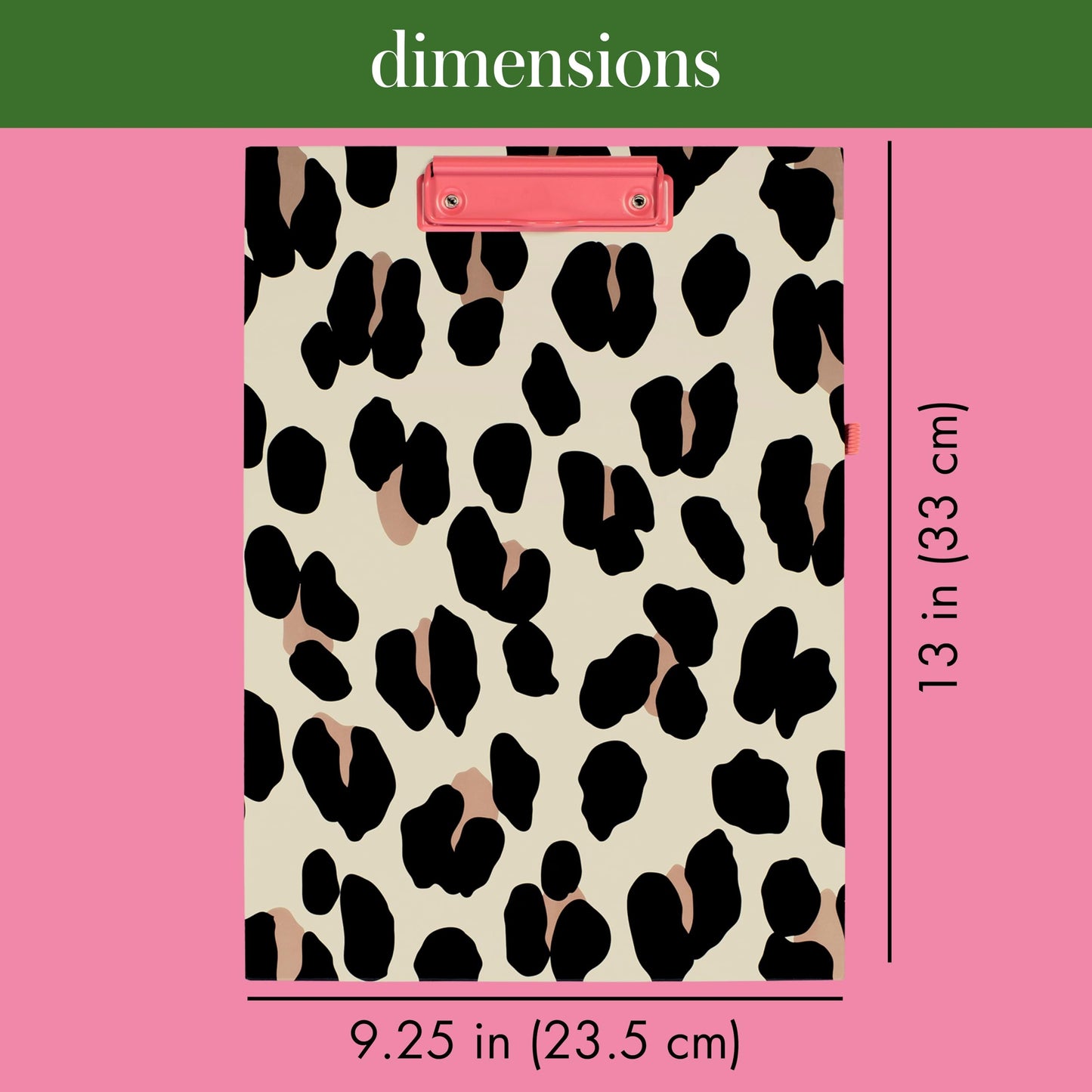 Kate Spade New York Leopard Print Clipboard Folio with Low Profile Clip, Professional Padfolio Includes Lined Notepad, Pen Loop, and Pocket, Forest Feline