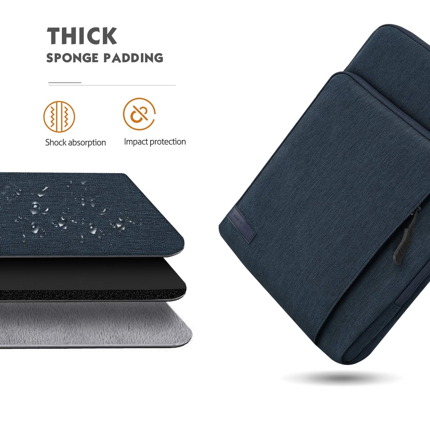 MoKo 10-13 Inch Tablet Sleeve Bag Carrying Case with Pockets Fits New 13-inch iPad Air M4 2026 & Pro M5,Pro 12.9/11,iPad 10th/Air 5/4th 10.9,i-Pad 7/8/9th 10.2, Galaxy Tab S8+/S9+ 12.4, Indigo
