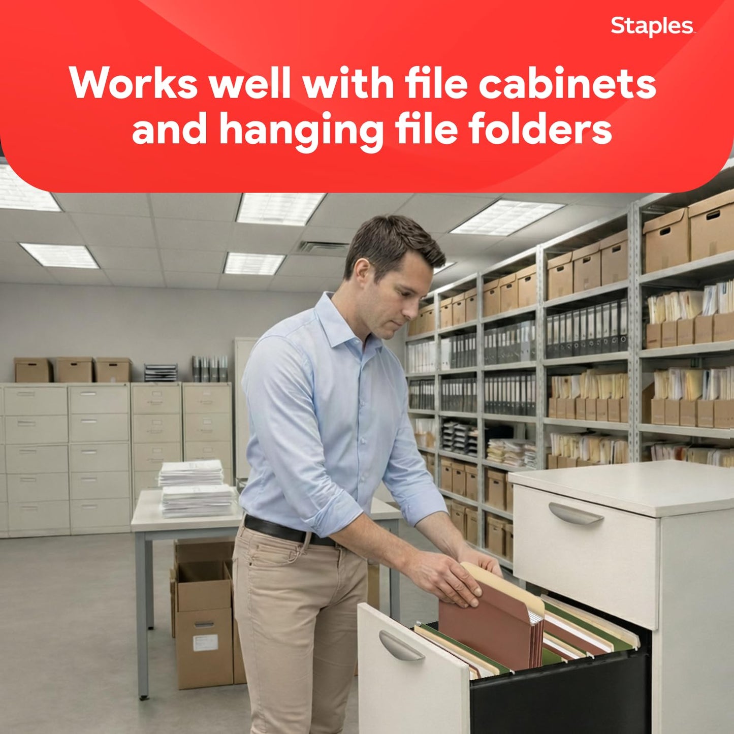 Staples Reinforced Expanding File Pockets, Legal Size, 3.5‑Inch Expansion, Heavy‑Duty Brown Accordion Folders – 25/Pack