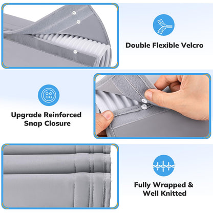 Mrrihand Portable AC Hose Insulation Sleeve for 5" & 5.9" Exhaust Hose, 3-Layer Air Conditioner Hose Cover Wrap Reduces Heat Loss & Improves Cooling, Universal Fit with Buckles & Snap Closure-Gray