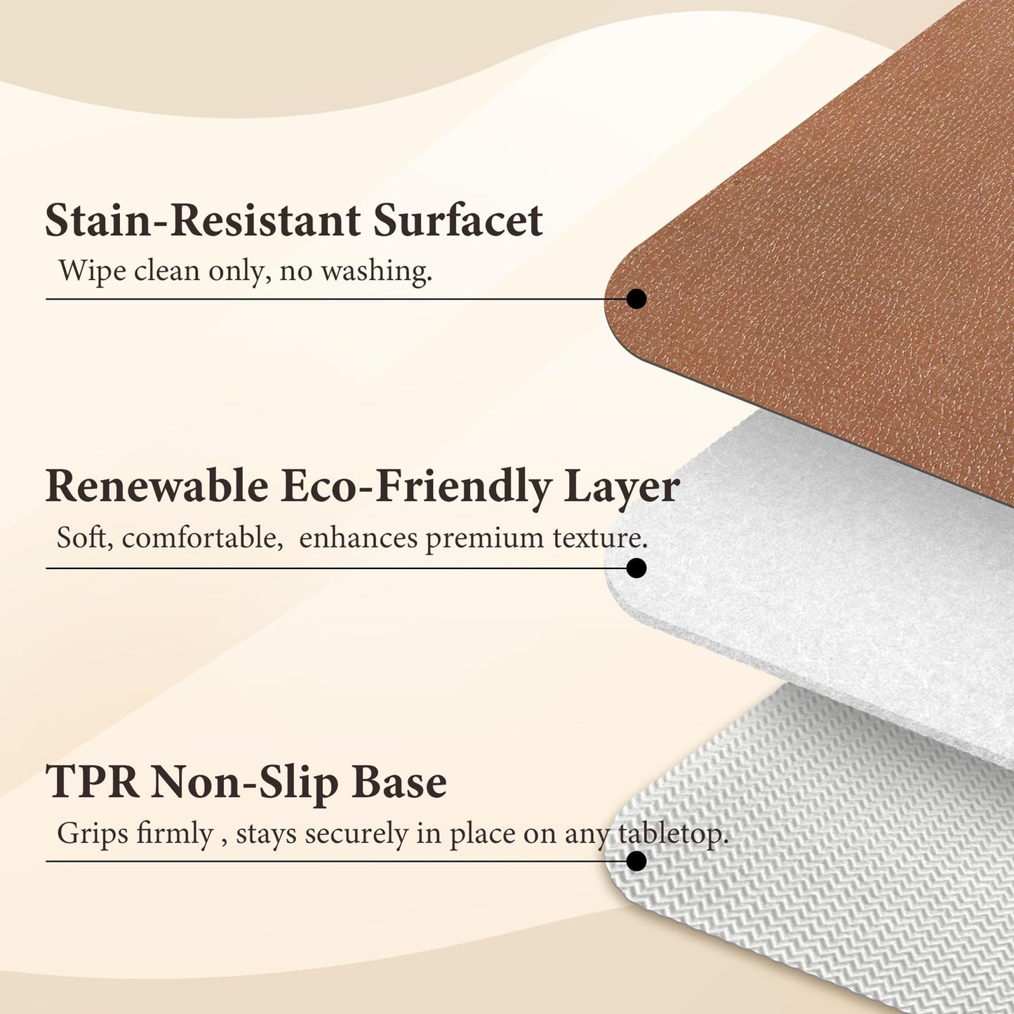 Vinyl Placemats Set of 6-12x17 Inch - Heat Resistant Washable Place Mats Waterproof Non-Slip Wipeable Table Mats for Dining Table Decor, Indoor/Outdoor Plastic Mat