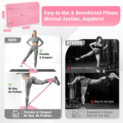 Glute Workout Equipment, Leg & Hip Exercise Equipment for Women, Resistance Bands with Ankle Straps & Exercise Board for Home Gym Fitness, Kickbacks, Hip Thrusts, Lower Body Training