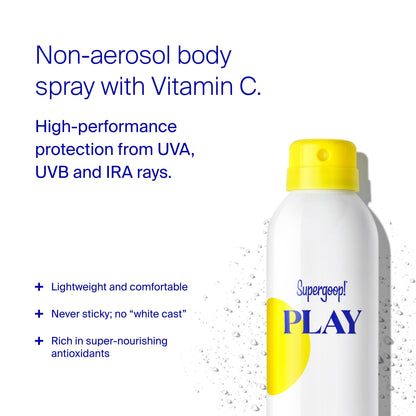 Supergoop! PLAY SPF 50 Antioxidant Body Mist w/Vitamin C - 3 fl oz, 2 Pack - Broad Spectrum Sunscreen Spray - Great for Active Days