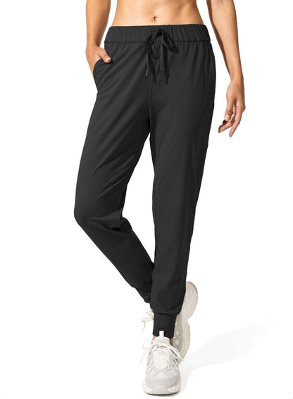 SANTINY Women's Joggers Pants Pockets Drawstring Running Sweatpants for Women Lounge Workout Jogging(Black_S)