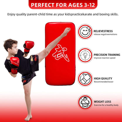 3-in-1 Boxing Pads and Kick Punching Mitts Set, Leather Hand Target Focus Pads, MMA Muay Thai Pads for Kicking Taekwondo Karate Kickboxing, Kids Adults Boxing Training Sparring Gear Equipment