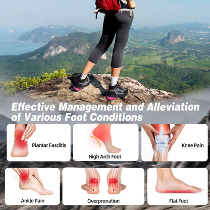 Women's Orthopedic Mid Trekking Hiking Boots: Plantar Fasciitis Orthotic Arch Support Bunions Recovery Fashion Boots, Comfortable Stylish Working Standing Walking Shoes Black Rose Red Size 8.5