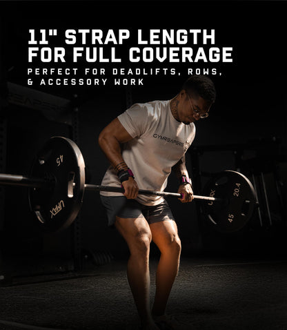 Gymreapers Weight Lifting Straps With Dowel - Wrist Straps for Weightlifting - Workout Deadlift Wrist Weights - Reinforced Stitching & Padded Fit Gym Accessories for Strength & Gym Hand Grip (Pink)