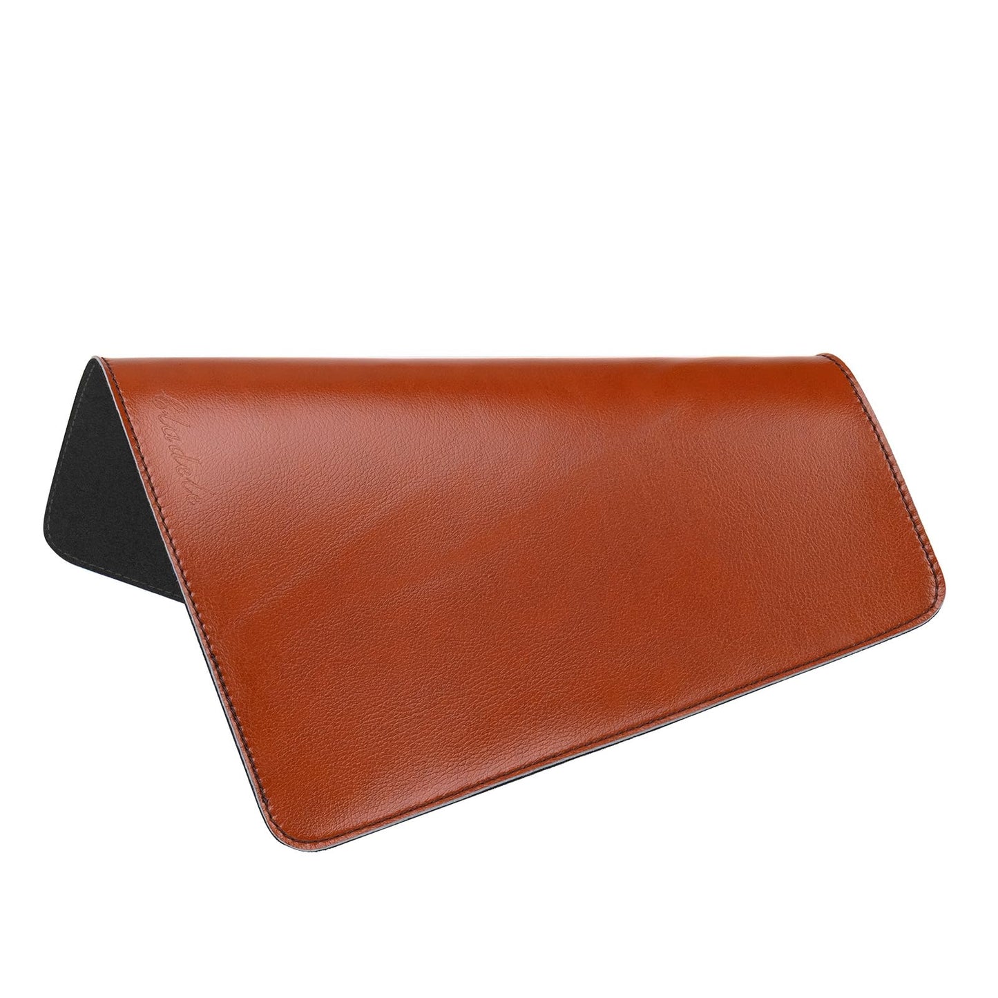 Brown Handmade Leather Mouse Pad with Stitched Edge Micro-Fiber Base with Non-Slip Waterproof, Mouse Pad for Computers, Laptop, 8 x11Inch