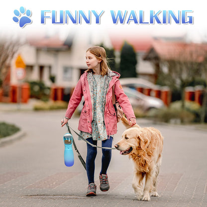 MITOCAPY 2-in-1 Dog Water Bottle Portable, Food Grade Travel Dog Bowls with Food Container, 19Oz Dog Water Bowl Dispenser, Hiking Essentials, Puppy Stuff Dogs Accessories Girl Boy (Blue)