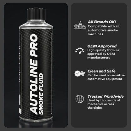 AutoLine Pro Automotive Best Ranked Clean & High-Density Smoke Fluid Solution for Smoke Machines (EVAP, Vacuum, and More) [Not for Ventus]