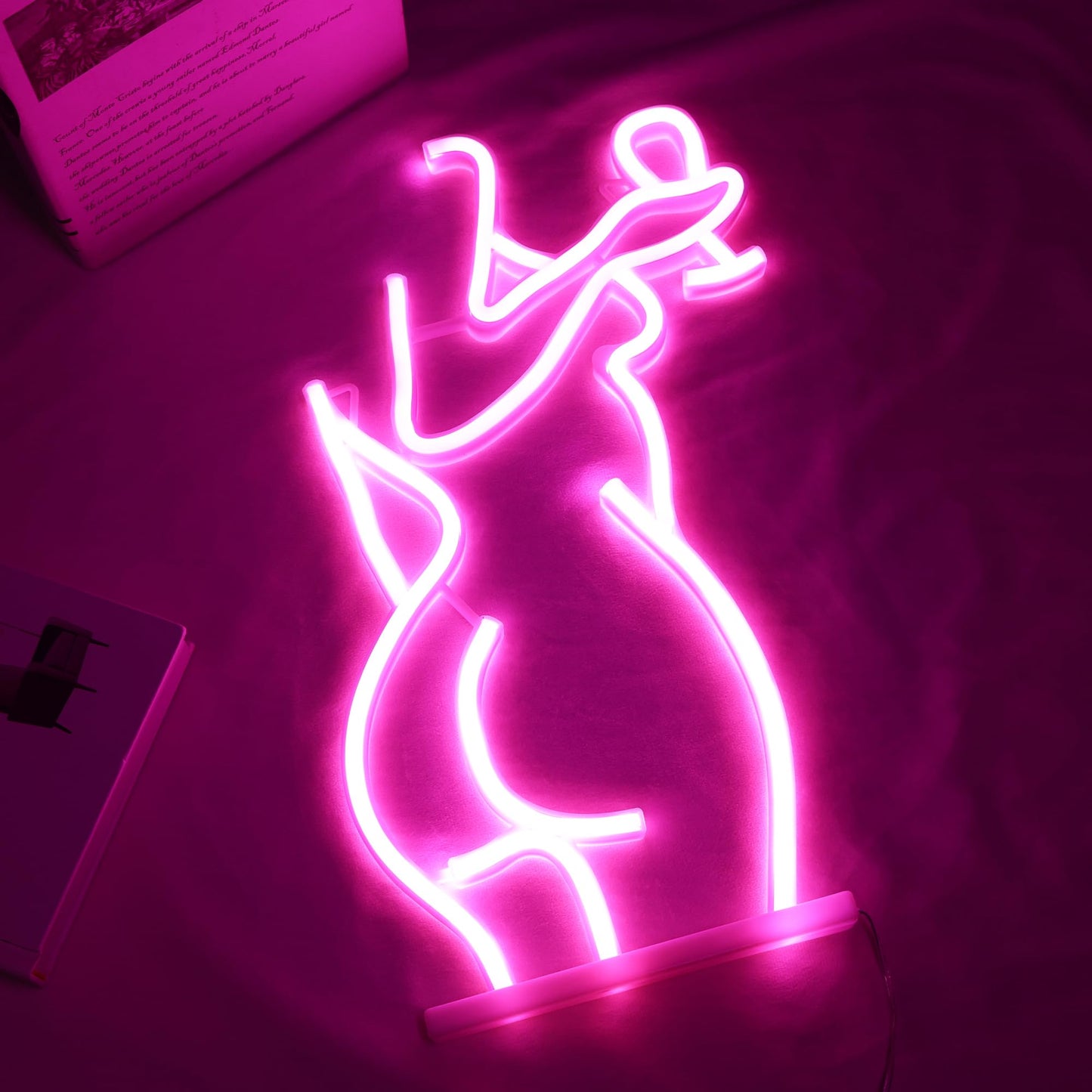Light up Lady Neon Signs, Attivolife Dimmable LED Wall Decor Sexy Woman Neon Light, Creative Art Decoration Gifts for Girl Bedroom Home Man Cave Party Home Beer Bar Store Hotel(15.7X9.84 inch, Pink)