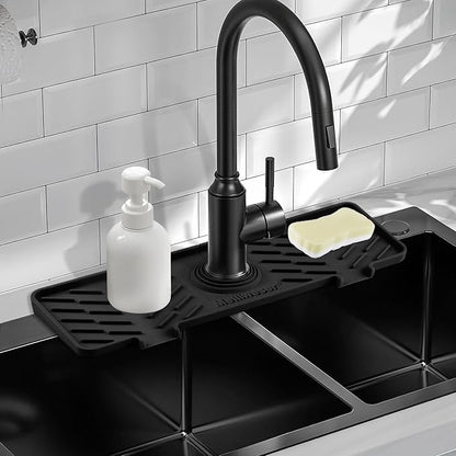 Meiliweser Silicone Faucet Mat for Kitchen Sink – Gen 3 10° Slope Splash Guard