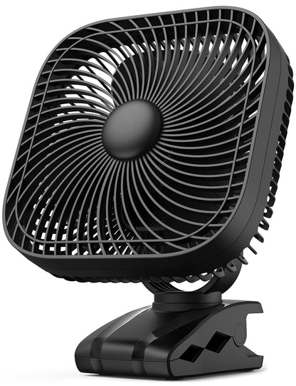 SLENPET 20000mAh Rechargeable Portable Clip on Fan, Last 78 hrs, 4 Speeds Camping Fan, Battery Operated Desk Fan with Light & Hook, 8 inch Personal Fan for Outdoor Golf Cart Stroller Camping