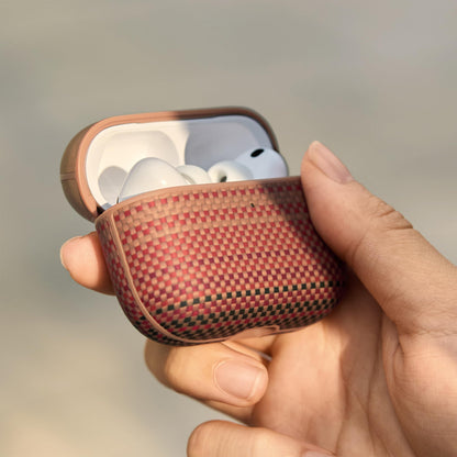PITAKA Case for AirPods Pro 3, Slim Protective AirPods Pro 3 Case, Compatible with MagSafe, Leather & Aramid Fiber Woven, Sunset