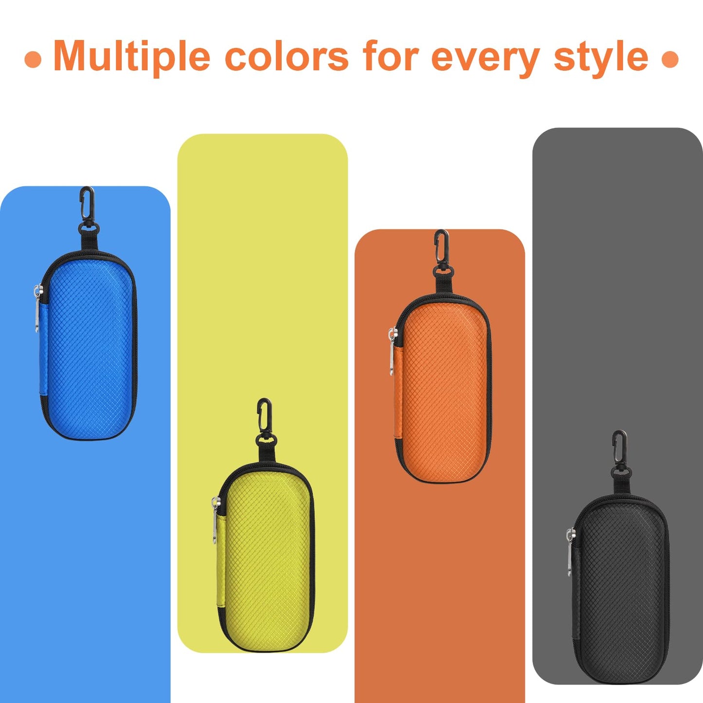 Bukere Double Eyeglasses Case with Adjustable Slots, EVA Hard-shell Travel Dual Glasses Sunglasses Organizer for Men Women (2 Slots, Orange)