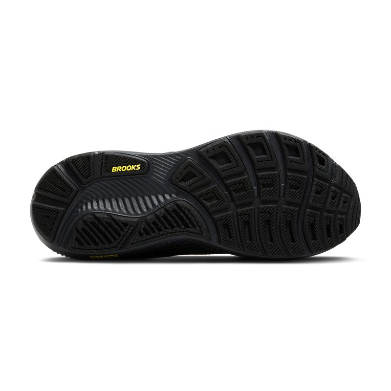 Brooks Men’s Ghost 17 Neutral Running Shoe - Ebony/Black/Yellow - 7 Medium