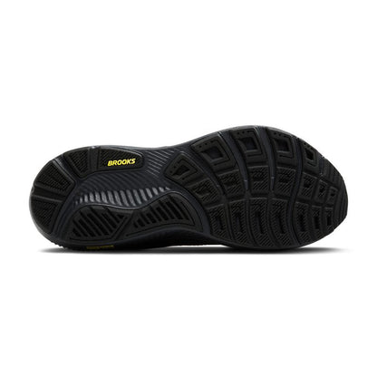 Brooks Men’s Ghost 17 Neutral Running Shoe - Ebony/Black/Yellow - 7 Medium