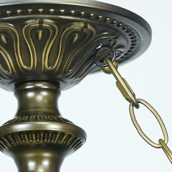 Tiffany Ceiling Light Fixture Green Wisteria Stained Glass Semi Flush Mount Lamp Wide 16 Inch Height 15 Inch Tiffany Ceiling Lamp