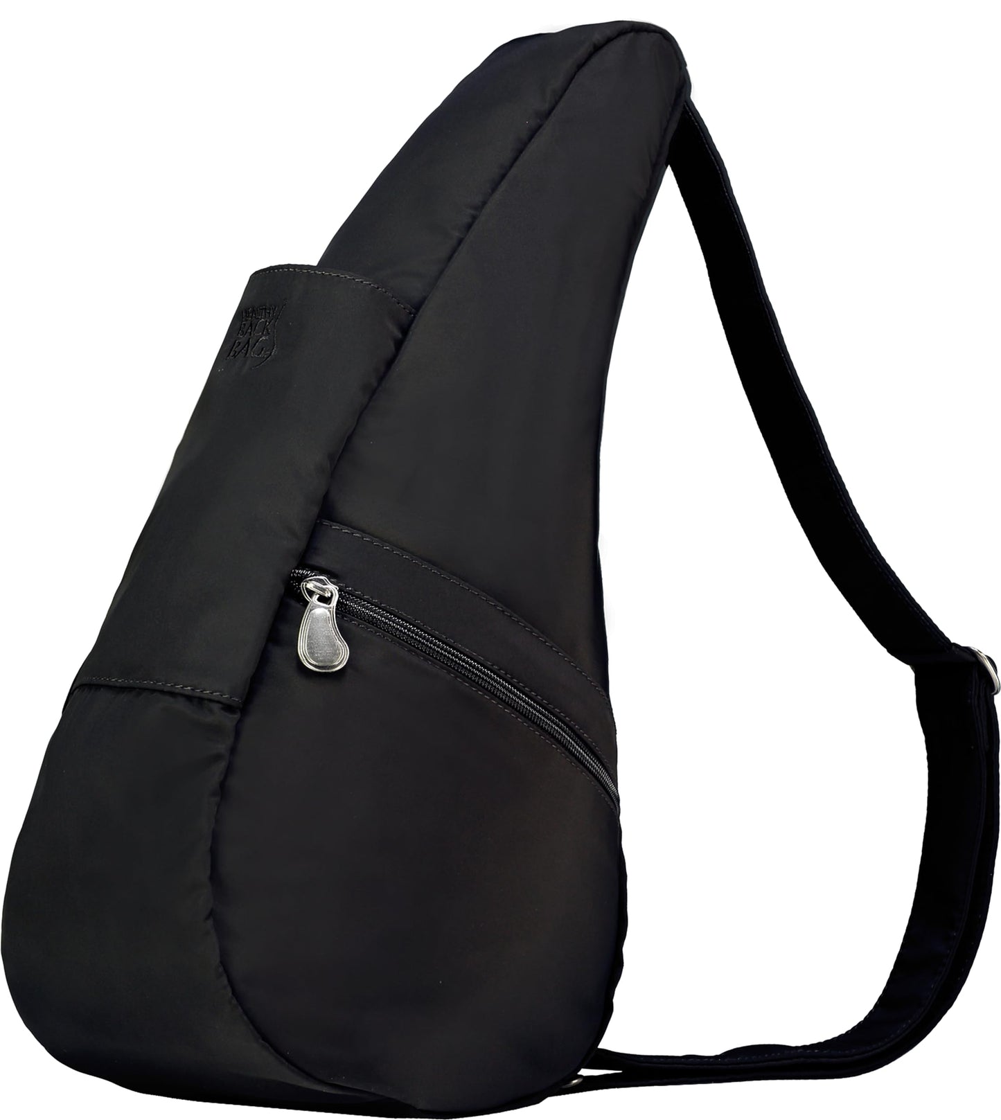 AmeriBag 17" Microfiber Healthy Back Bag Ergonomic Crossbody Sling for Everyday Use, Travel & Walking Comfort (Black)