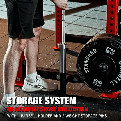 Mikolo 3"x3" Power Cage, Multi-Function Power Rack with LAT Pull Down Pulley System, Commercial Squat Rack for Home Gym with Dip Bar, LAT Pull Down Pulley System