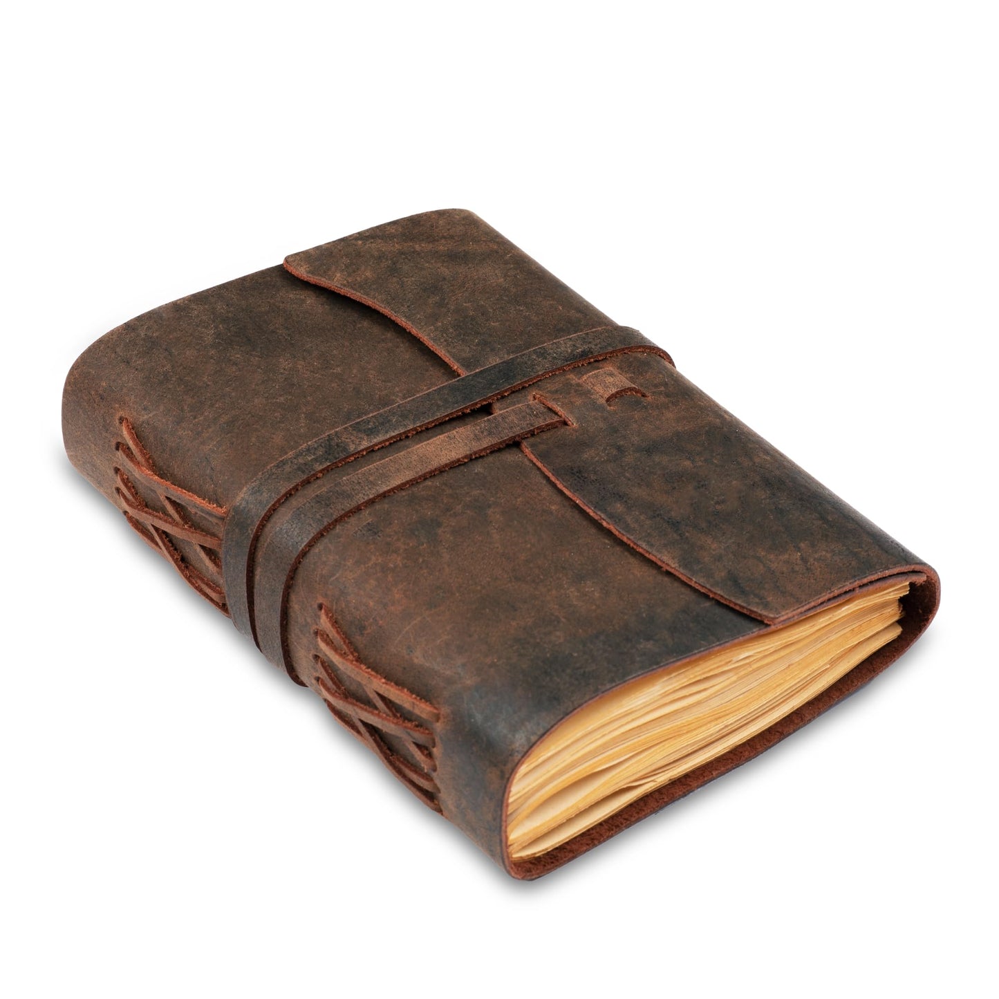 LEATHER VILLAGE Leather Bound Journal - Dark Brown, 7"X5", 220 Pages - Vintage Blank Paper Diary for Writing, Drawing, Sketchbook, and Travel Notebook - Ideal for Women and Men