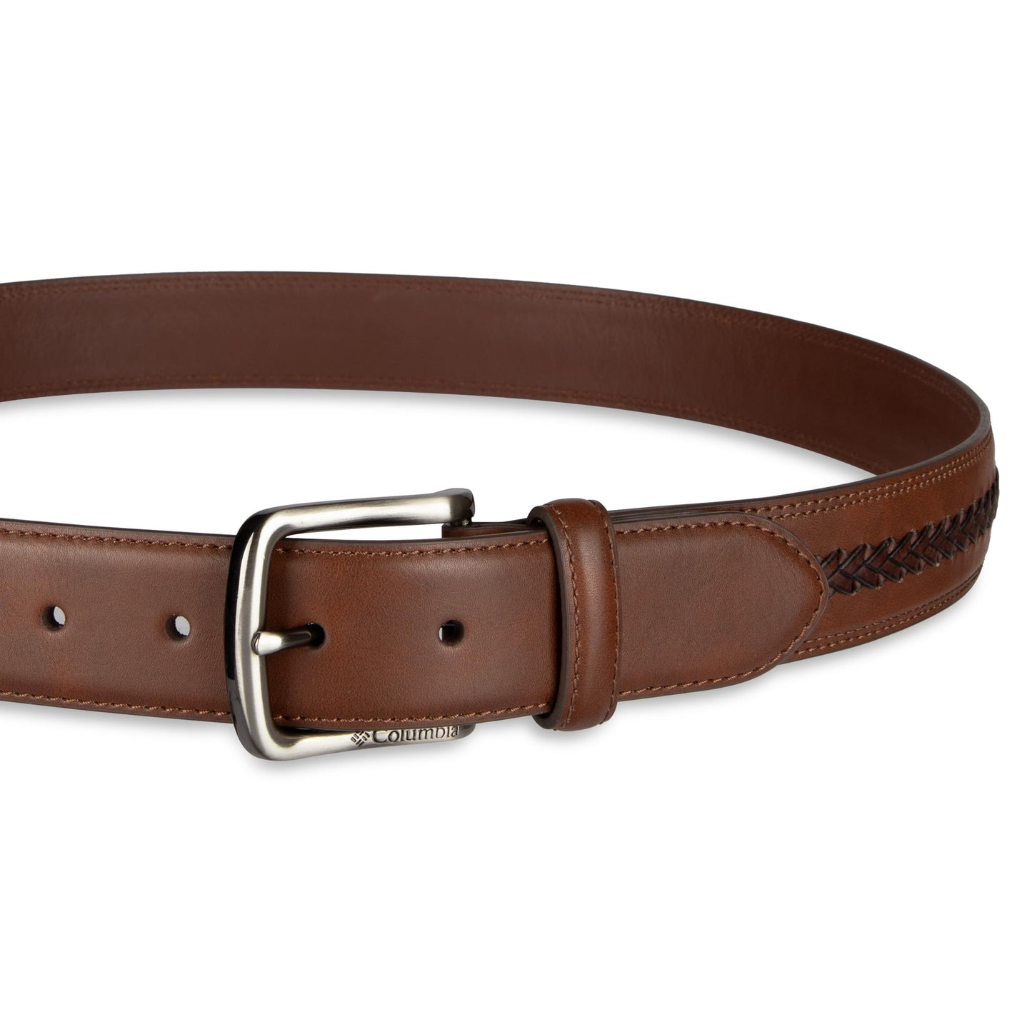 Columbia Men's Casual Top Lace Braid Belt, Brown, Medium