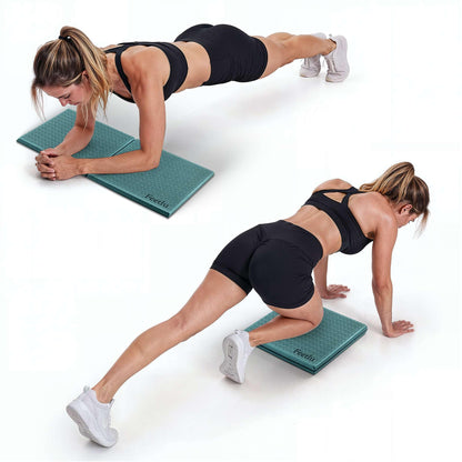 Feetlu Cushioned Yoga Knee Pad – 24” x 12” x 1/2” Extra-Thick Support for Workouts, Standing, and Kneeling Tasks (GRN)