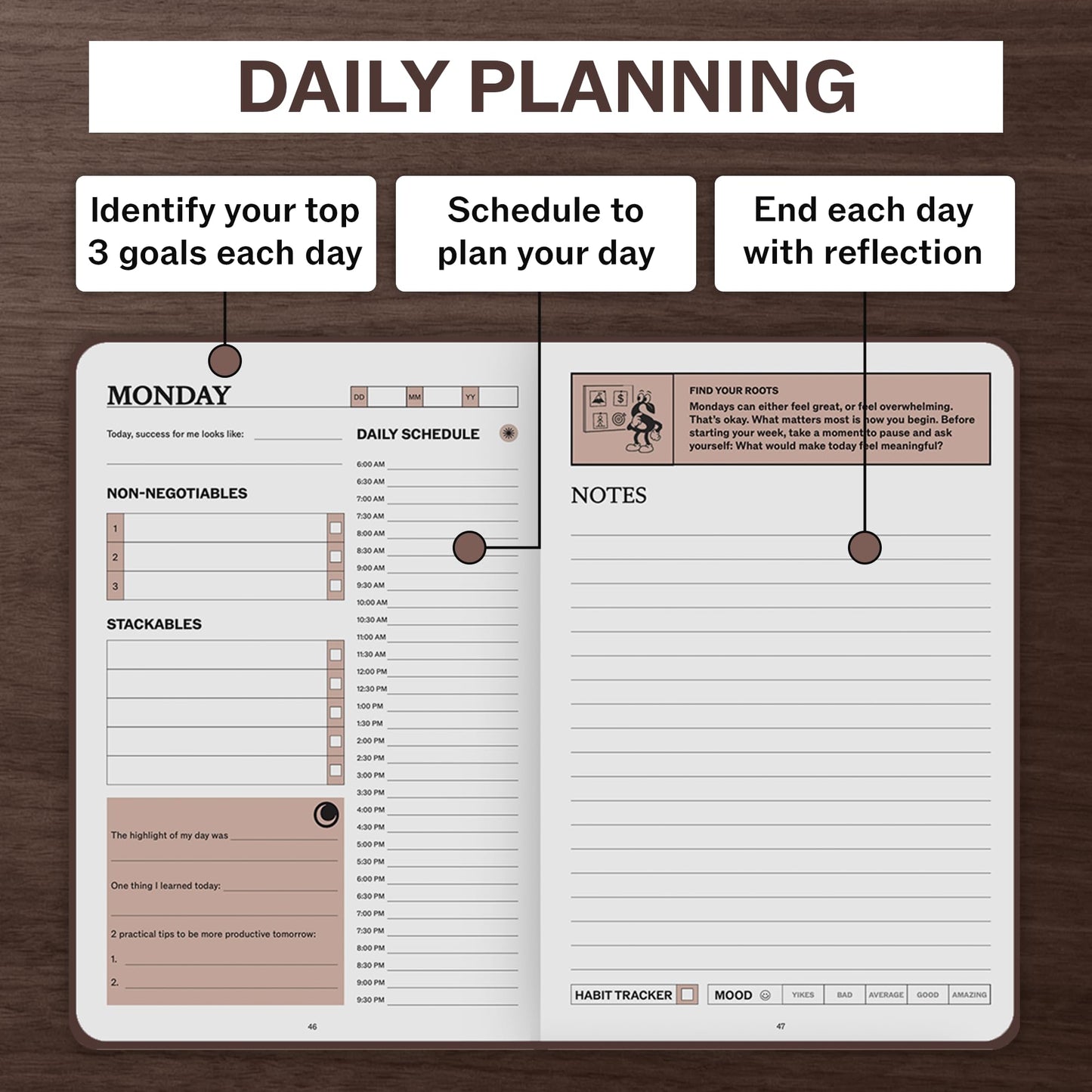 Sprouht Undated Daily Planner | 90 Day Daily & Weekly Productivity Journal with Hourly Schedule, To Do List, Goal Tracker & Habit Tracker | ADHD Planner for Men & Women | Hardcover Agenda