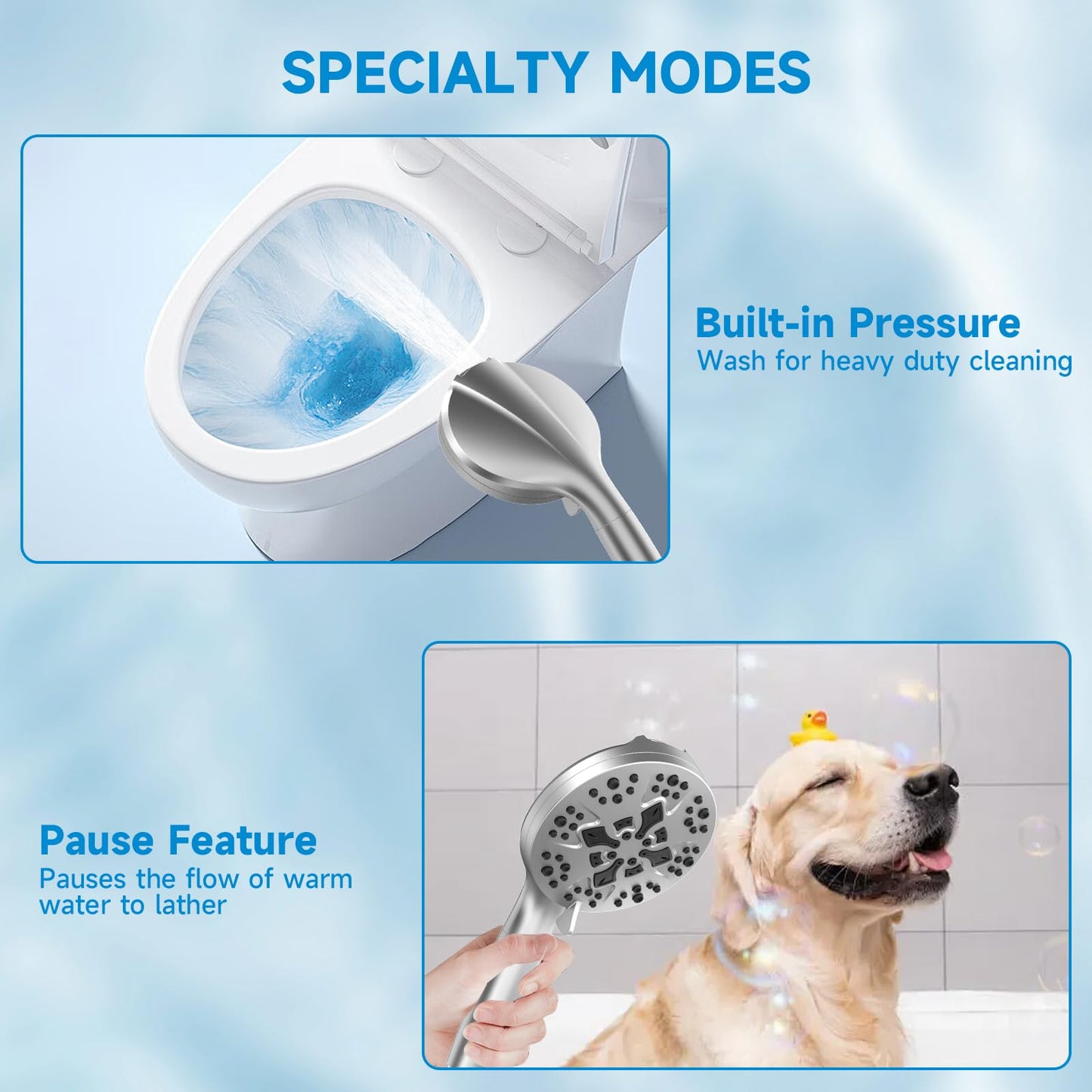 High Pressure Shower Head Combo with Handheld Spray, 6" Filtered Rain Shower Head & 5" Handheld Shower Head with Filters, 69" Stainless Steel Hose - Dual Shower Head Set for Bathroom Home